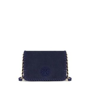 Tory Burch Marion Combo Navy Suede Cross Body Bag